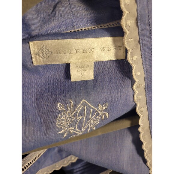 Eileen West Blue Cotton Robe Sz M - Picture 6 of 8